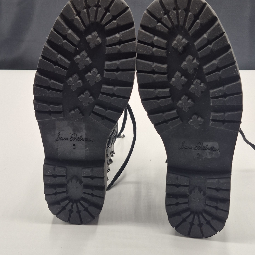 Sam Edelman Black Lug Sole Lace-Up Boots - Picture 5 of 7